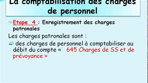 La comptabilisation des charges de personnel .